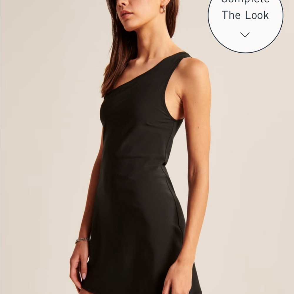 Abercrombie one shoulder traveler dress black small